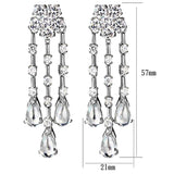 LO3076 - Rhodium Brass Jewelry Sets with AAA Grade CZ in Clear - Alamode - Flyclothing LLC