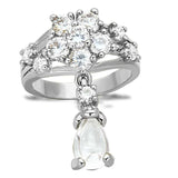 LO3076 - Rhodium Brass Jewelry Sets with AAA Grade CZ in Clear - Alamode - Flyclothing LLC