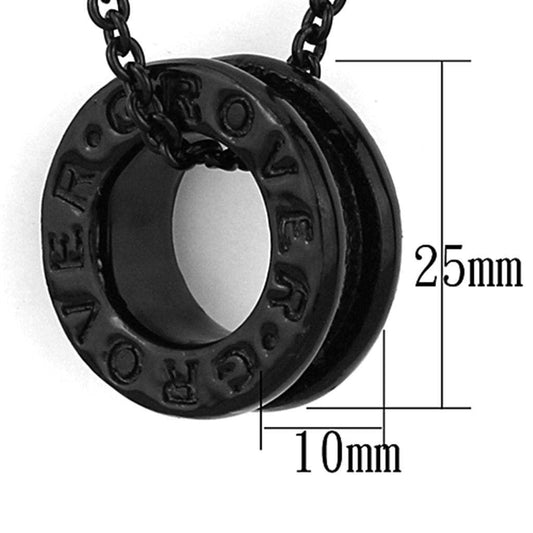 LO3088 - TIN Cobalt Black Brass Chain Pendant with No Stone - Alamode - Flyclothing LLC