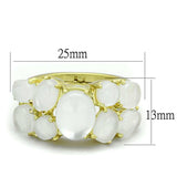 LO3254 - Gold Brass Ring with Synthetic Cat Eye in Aurora Borealis (Rainbow Effect) - Alamode - Flyclothing LLC