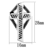 LO3282 - Rhodium Brass Earrings with Top Grade Crystal in Black Diamond - Alamode - Flyclothing LLC