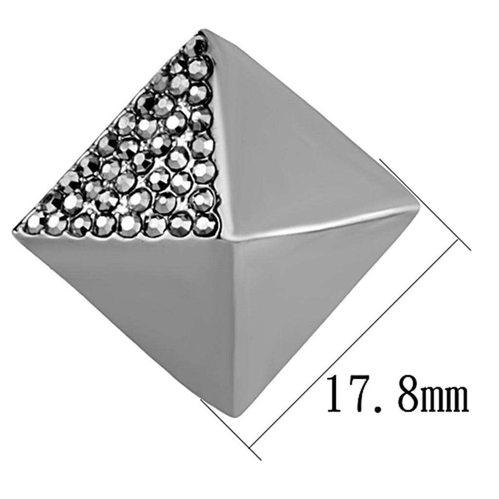 LO3283 - Ruthenium Brass Earrings with Top Grade Crystal in Hematite - Alamode - Flyclothing LLC