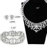 LO3291 - Rhodium Brass Jewelry Sets with AAA Grade CZ in Clear - Alamode - Flyclothing LLC