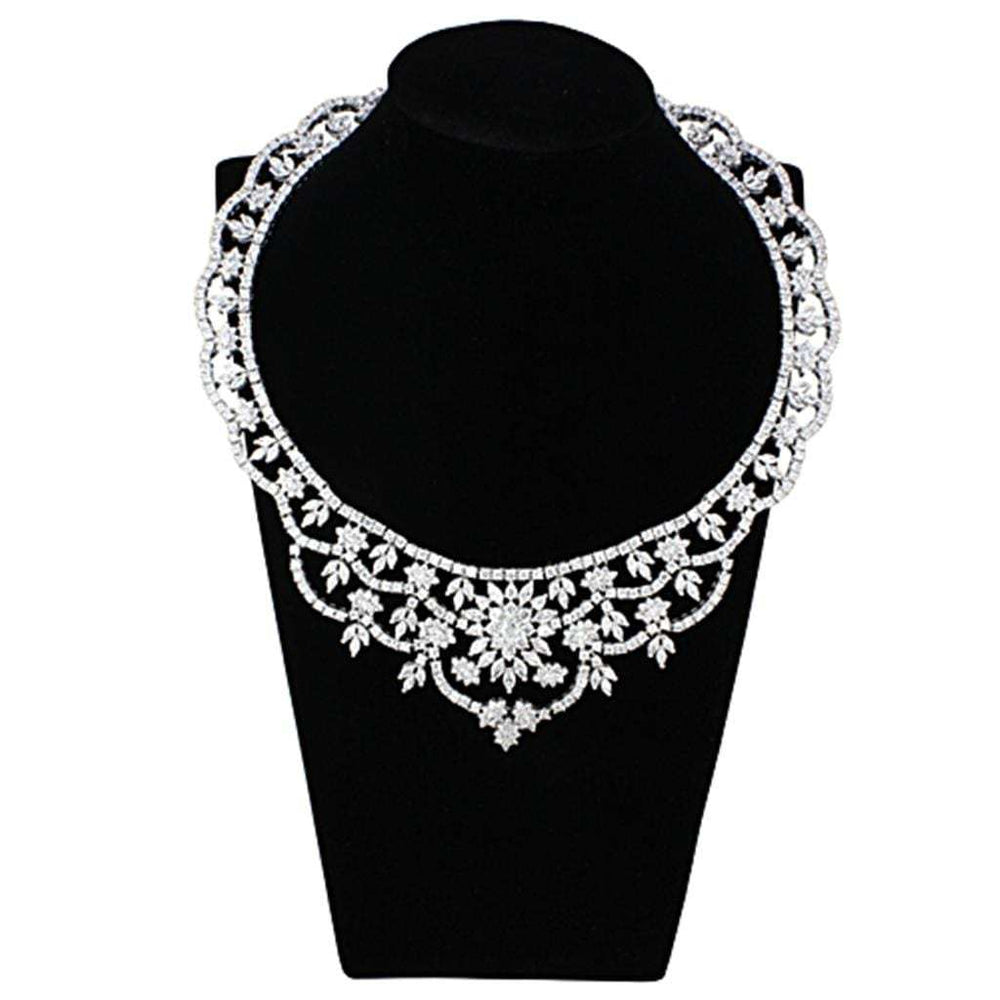 LO3291 - Rhodium Brass Jewelry Sets with AAA Grade CZ in Clear - Alamode - Flyclothing LLC