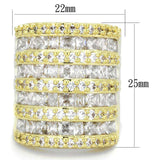 LO3359 - Gold Brass Ring with AAA Grade CZ in Clear - Alamode - Flyclothing LLC