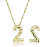 LO3461 - Flash Gold Brass Chain Pendant with Top Grade Crystal in Clear - Alamode - Flyclothing LLC