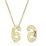 LO3463 - Flash Gold Brass Chain Pendant with Top Grade Crystal in Clear - Alamode - Flyclothing LLC