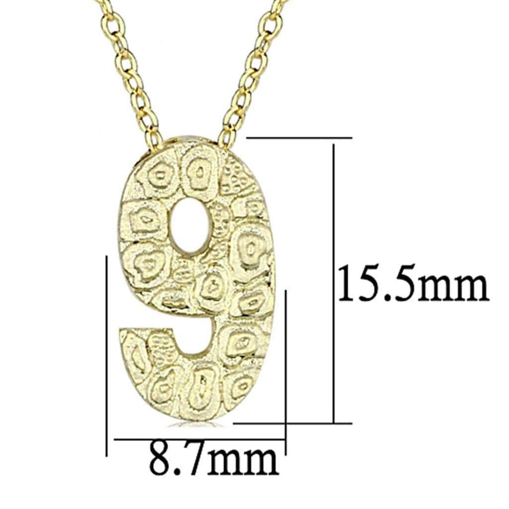 LO3465 - Flash Gold Brass Chain Pendant with Top Grade Crystal in Clear - Alamode - Flyclothing LLC