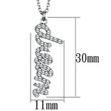 LO3489 - Rhodium Brass Chain Pendant with Top Grade Crystal in Clear - Alamode - Flyclothing LLC