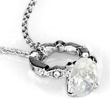 LO3494 - Rhodium Brass Pendant with AAA Grade CZ in Clear - Alamode - Flyclothing LLC