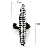 LO3510 - IP Black(Ion Plating) Stainless Steel Ring with Top Grade Crystal in Clear - Alamode - Flyclothing LLC