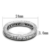 LO3558 - Rhodium Brass Ring with AAA Grade CZ in Clear - Alamode - Flyclothing LLC