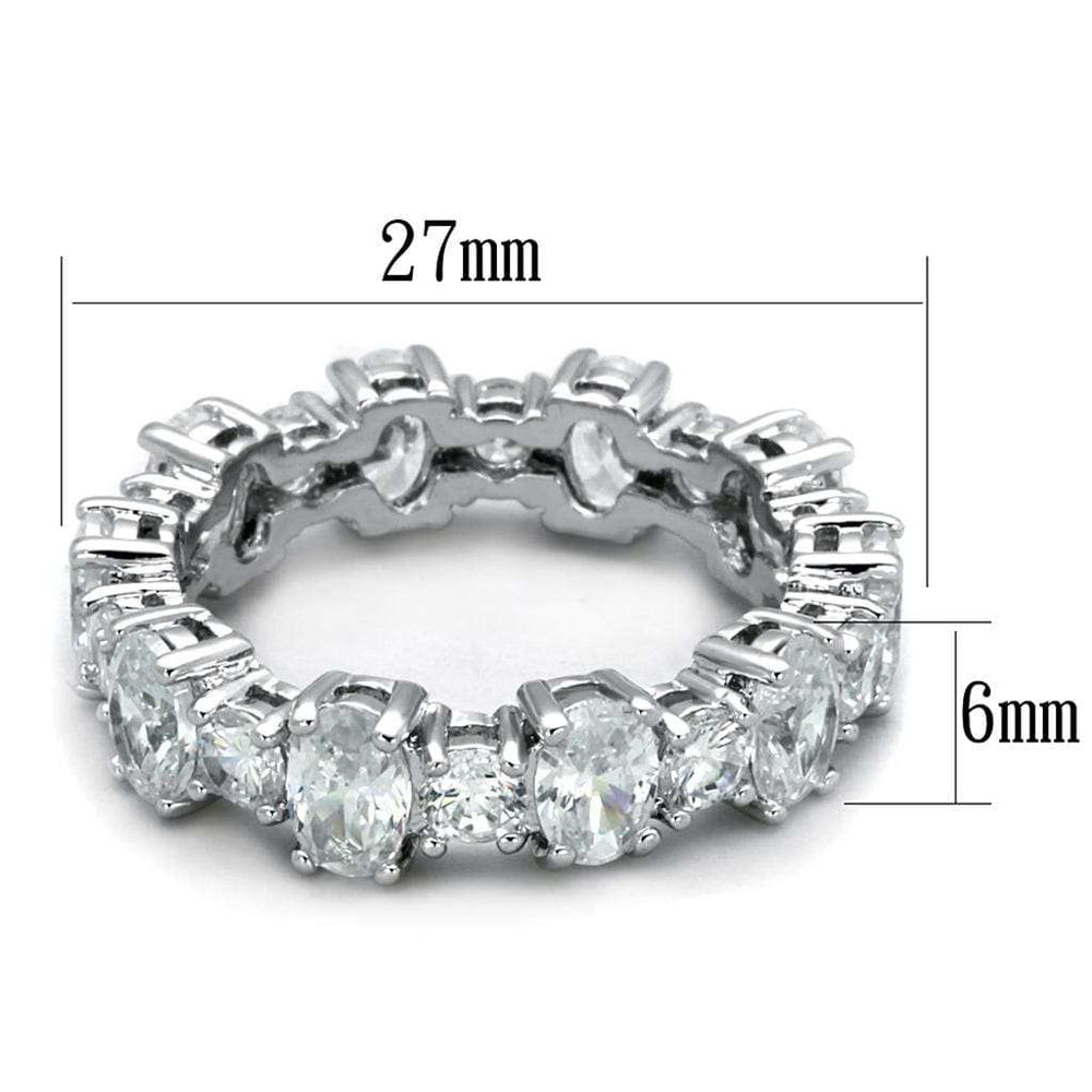 LO3561 - Rhodium Brass Ring with AAA Grade CZ in Clear - Alamode - Flyclothing LLC