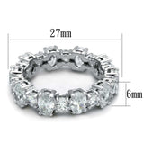 LO3561 - Rhodium Brass Ring with AAA Grade CZ in Clear - Alamode - Flyclothing LLC