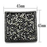 LO3589 - TIN Cobalt Black Brass Ring with Top Grade Crystal in Light Gray - Alamode - Flyclothing LLC