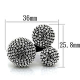 LO3591 - TIN Cobalt Black Brass Ring with Top Grade Crystal in Clear - Alamode - Flyclothing LLC