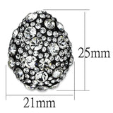 LO3700 - TIN Cobalt Black Brass Earrings with Top Grade Crystal in Clear - Alamode - Flyclothing LLC