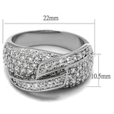 LO3741 - Rhodium Brass Ring with AAA Grade CZ in Clear - Alamode - Flyclothing LLC