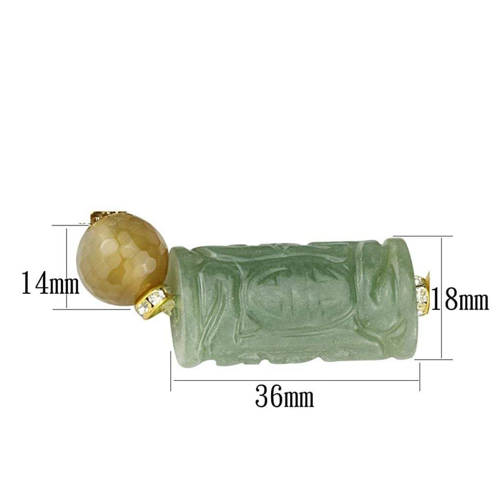 LO3785 - Gold White Metal Bracelet with Synthetic Onyx in Multi Color - Alamode - Flyclothing LLC