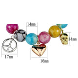 LO3787 - Rhodium + Gold + Rose Gold Brass Bracelet with Synthetic Onyx in Multi Color - Alamode - Flyclothing LLC