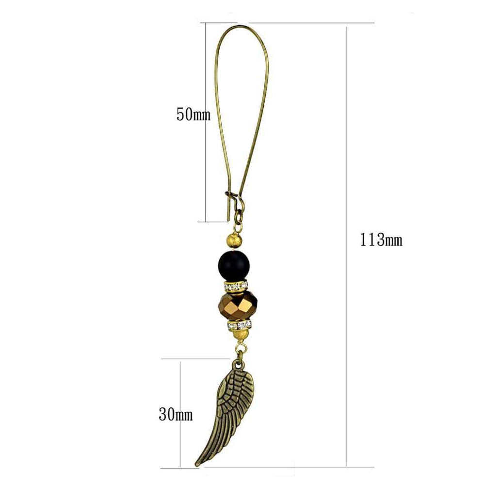 LO3809 - Antique Copper White Metal Earrings with Synthetic Synthetic Stone in Multi Color - Alamode - Flyclothing LLC