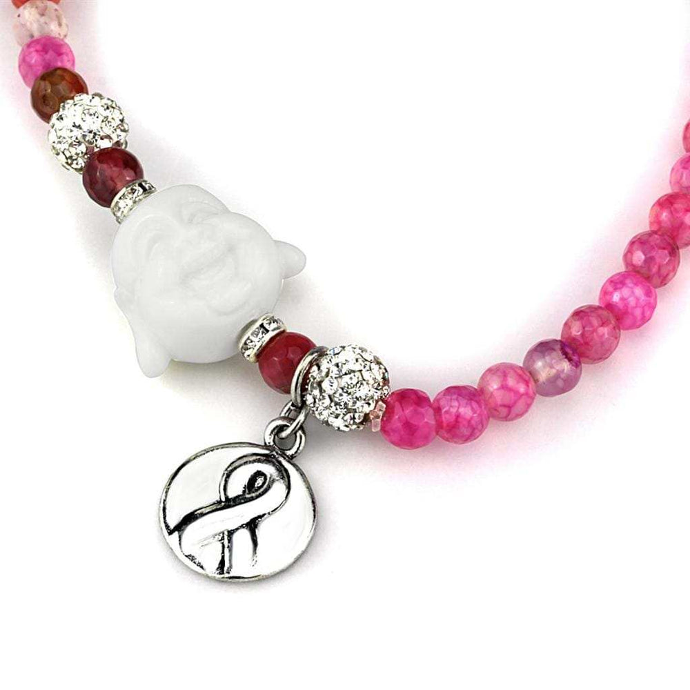 LO3822 - Antique Silver White Metal Necklace with Synthetic Glass Bead in Multi Color - Alamode - Flyclothing LLC