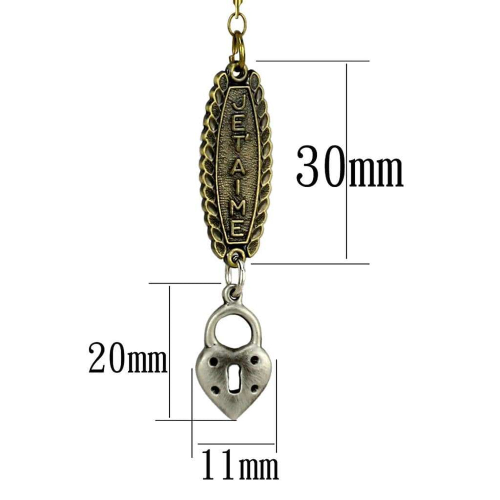 LO3823 - Gold+Antique Silver White Metal Chain Pendant with No Stone - Alamode - Flyclothing LLC