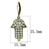 LO3853 - Antique Copper Brass Earrings with Top Grade Crystal in Clear - Alamode - Flyclothing LLC