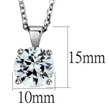 LO3932 - Rhodium Brass Chain Pendant with AAA Grade CZ in Clear - Alamode - Flyclothing LLC