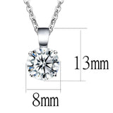 LO3933 - Rhodium Brass Chain Pendant with AAA Grade CZ in Clear - Alamode - Flyclothing LLC