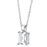 LO3934 - Rhodium Brass Chain Pendant with AAA Grade CZ in Clear - Alamode - Flyclothing LLC