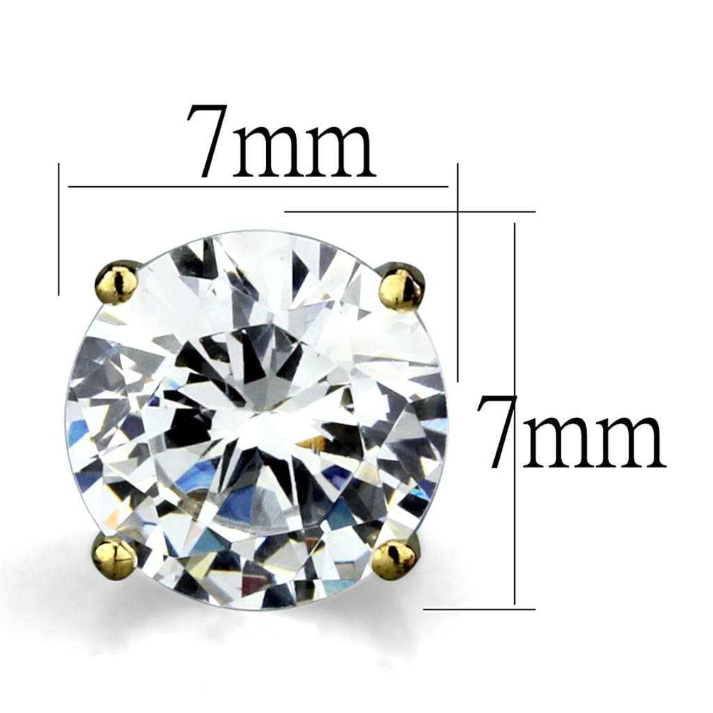 LO3949 - Gold Brass Earrings with AAA Grade CZ in Clear - Alamode - Flyclothing LLC