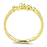 LO3965 - Flash Gold Brass Ring with Top Grade Crystal in Clear - Alamode - Flyclothing LLC