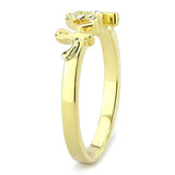 LO3965 - Flash Gold Brass Ring with Top Grade Crystal in Clear - Alamode - Flyclothing LLC