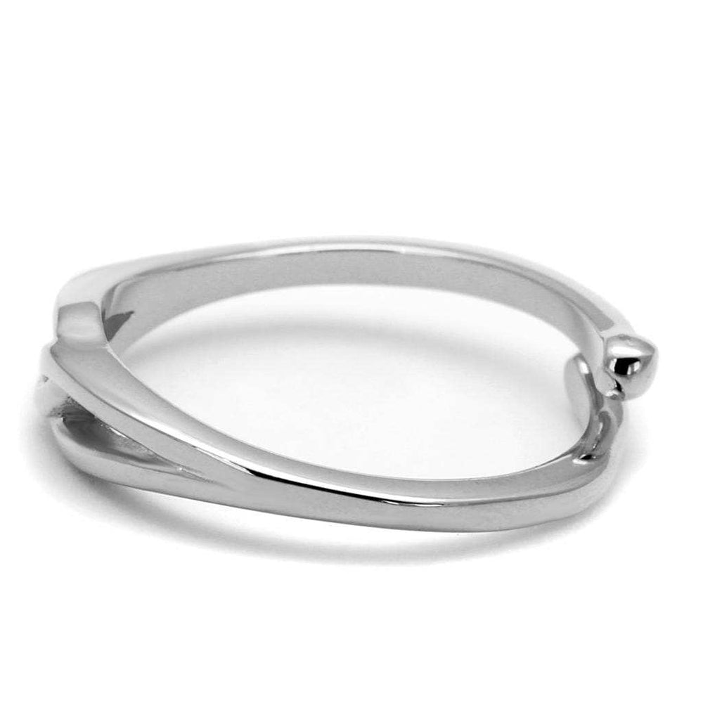 LO3992 - Rhodium Brass Ring with No Stone - Alamode - Flyclothing LLC