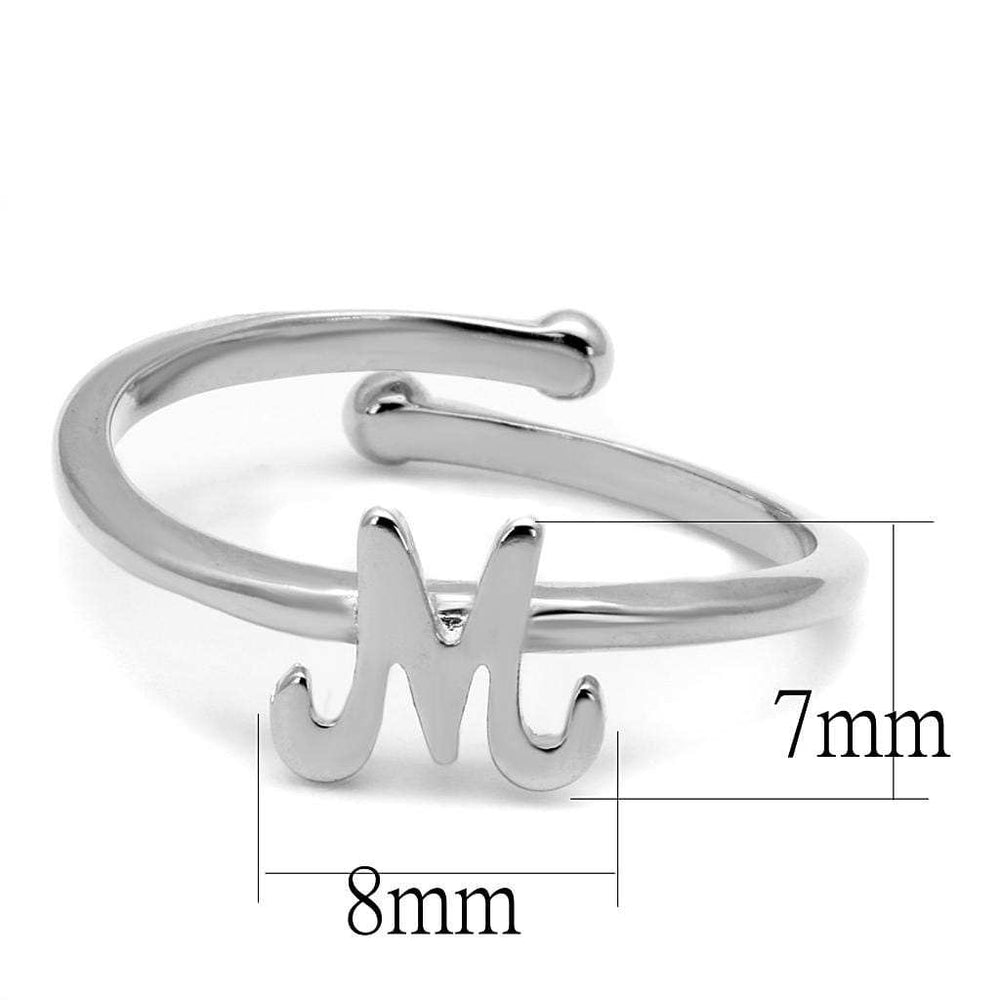 LO3993 - Rhodium Brass Ring with No Stone - Alamode - Flyclothing LLC