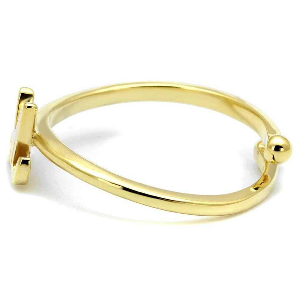 LO3994 - Flash Gold Brass Ring with No Stone - Alamode - Flyclothing LLC