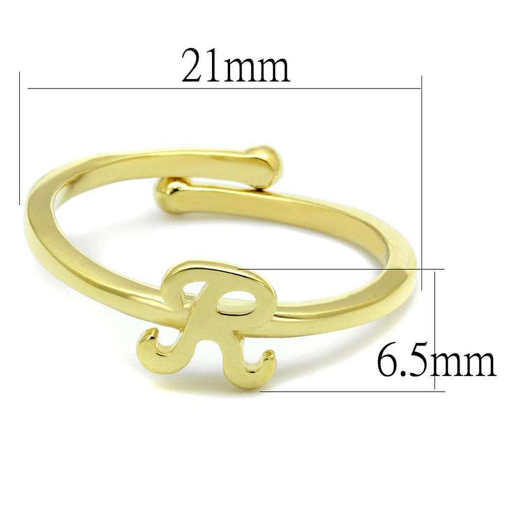 LO3996 - Flash Gold Brass Ring with No Stone - Alamode - Flyclothing LLC