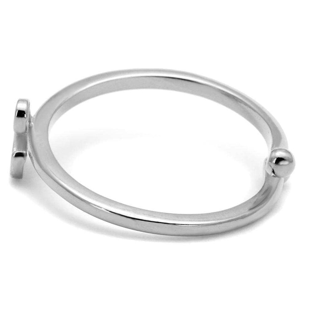 LO3997 - Rhodium Brass Ring with No Stone - Alamode - Flyclothing LLC