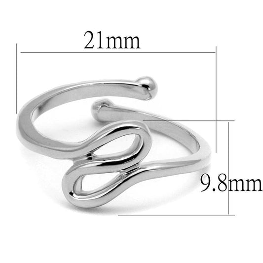 LO3999 - Rhodium Brass Ring with No Stone - Alamode - Flyclothing LLC