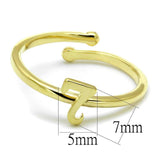 LO4004 - Flash Gold Brass Ring with No Stone - Alamode - Flyclothing LLC