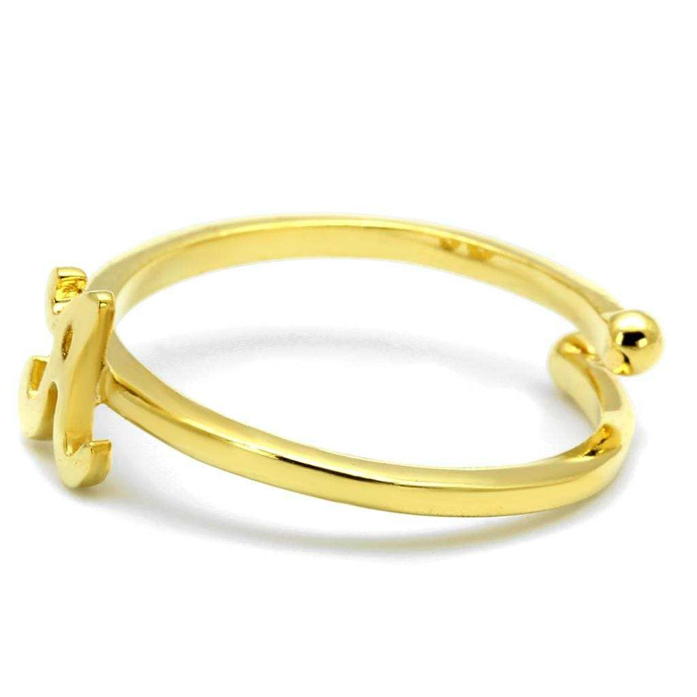 LO4006 - Flash Gold Brass Ring with No Stone - Alamode - Flyclothing LLC