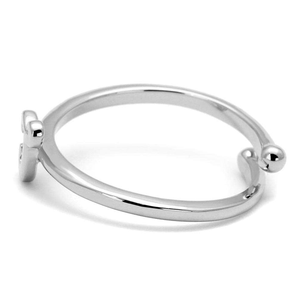 LO4011 - Rhodium Brass Ring with No Stone - Alamode - Flyclothing LLC