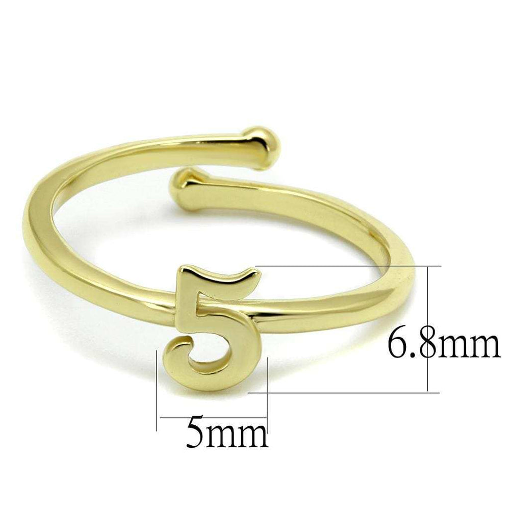 LO4016 - Flash Gold Brass Ring with No Stone - Alamode - Flyclothing LLC
