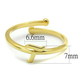 LO4018 - Flash Gold Brass Ring with No Stone - Alamode - Flyclothing LLC
