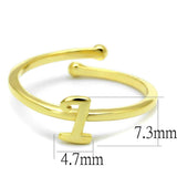 LO4020 - Flash Gold Brass Ring with No Stone - Alamode - Flyclothing LLC