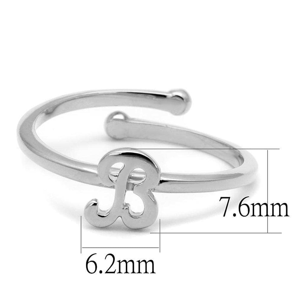LO4025 - Rhodium Brass Ring with No Stone - Alamode - Flyclothing LLC