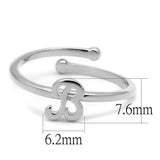 LO4025 - Rhodium Brass Ring with No Stone - Alamode - Flyclothing LLC