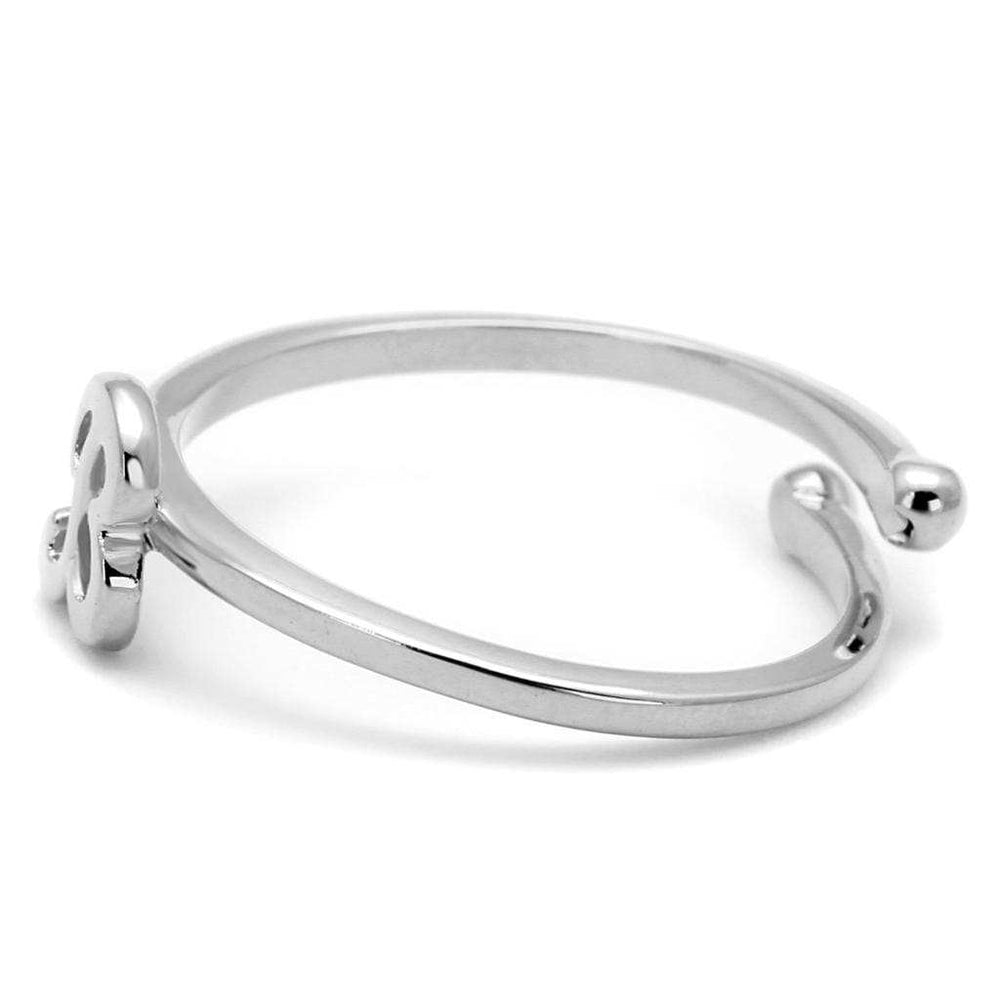 LO4025 - Rhodium Brass Ring with No Stone - Alamode - Flyclothing LLC