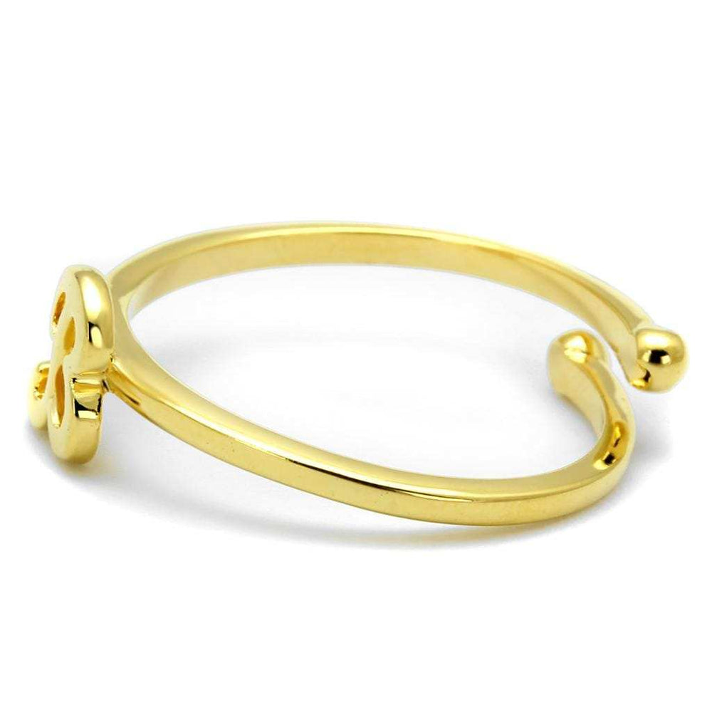 LO4026 - Flash Gold Brass Ring with No Stone - Alamode - Flyclothing LLC